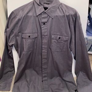 Grey button down shirt